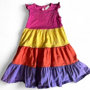 Hanna Andersson Pink, Yellow, Orange, and Purple Tiered Dress